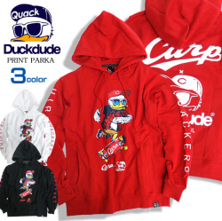 DUCK DUDE パーカー 広島東洋カープ×ダックデュード コラボ メンズ スウェットパーカー アヒルプリント PKL-316