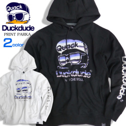 DUCK DUDE パーカー メタリックなアヒル プリント スウェットパーカー ダックデュード ビーワンソウル PKL-319