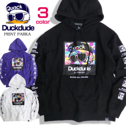 DUCK DUDE パーカー スプラッシュ プリント 袖ロゴ ダックデュード スウェットパーカー ビーワンソウル PKL-320