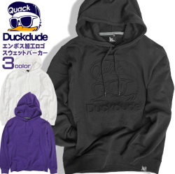 DUCK DUDE パーカー エンボス加工 スウェットパーカー メンズ エンボス ロゴ ダックデュード スエット PKL-326