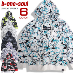 b-one-soul パーカー 総柄 スウェットパーカー ビーワンソウル メンズ スエット 裏毛 トップス PKL-331