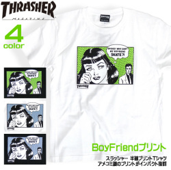 THRASHER Tシャツ BoyFriend 半袖Tシャツ スラッシャー メンズ イラストプリント THRASHER-021