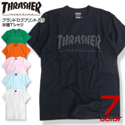 THRASHER Tシャツ ロゴプリント 半袖Tシャツ スラシャーマガジン クルーネック トップス THRASHER-024