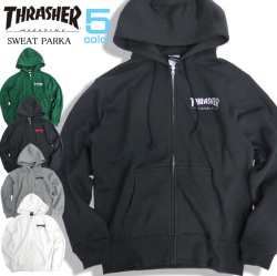 THRASHER パーカー ロゴ刺繍 ジップパーカー メンズ スラッシャー スウェット 裏起毛 THRASHER-061