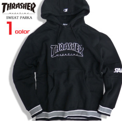THRASHER パーカー ロゴプリント スウェットパーカー 袖ロゴ メンズ スラッシャー マグロゴ THRASHER-069