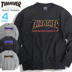 THRASHER トレーナー サガラ刺繍 スウェットトレーナー メンズ スラッシャー ロゴ 刺繍 THRASHER-080
