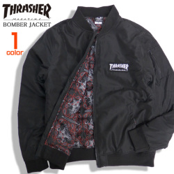 THRASHER ジャケット ロゴ刺繍 ボンバージャケット メンズ MA-1 スラッシャー アウター THRASHER-081