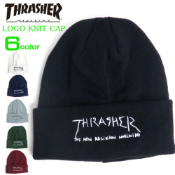 THRASHER ニット帽 スラッシャ 帽子 ロゴ刺繍入り メンズ スケーターブランド THRASHER-1005