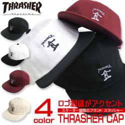 THRASHER キャップ スラッシャー 帽子 ロゴ刺繍 スラッシャーマガジン キャップ ロゴ 刺繍 THRASHER-1021