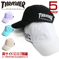 THRASHER キャップ ロゴ刺繍 ローキャップ スラッシャー 帽子 スケーター 小物 メンズ THRASHER-1023