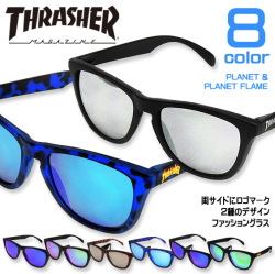 THRASHER サングラス スラッシャー カラーレンズメガネ ロゴマーク PLANET FLAME THRASHER-1028