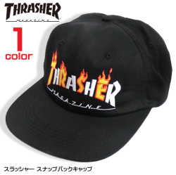 THRASHER キャップ ロゴ刺繍 スナップバックキャップ ファイヤーロゴ スラッシャー 帽子 THRASHER-1034