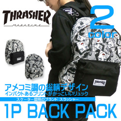 THRASHER リュックサック スラッシャー デイパック アメコミ リュック 総柄バッグ THRASHER-THRBF5900