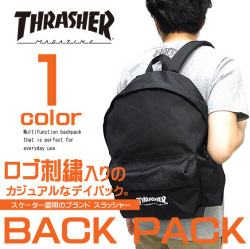 THRASHER バッグ スラッシャー バックパック ロゴ刺繍 リュックサック デイパック THRASHER-THRCD-500