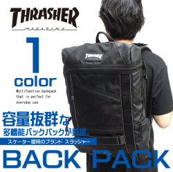 THRASHER バッグ スラッシャー 多機能バックパック PC収納対応 ボードストラップ付き THRASHER-THREX506