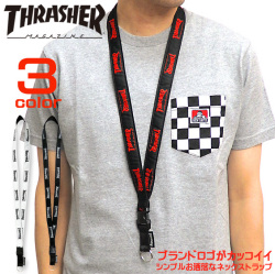 THRASHER ネックストラップ スラッシャー ネックピース ブランドロゴ ストラップ THRASHER-THRNP100