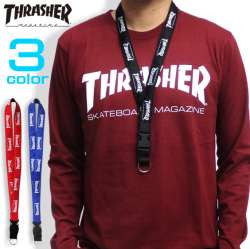 THRASHER ネックストラップ 総柄ロゴ ネックピース スラッシャー スケーターブランド THRASHER-THRNP101