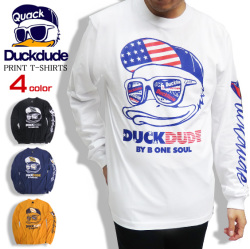 DUCK DUDE Tシャツ アメリカンなアヒル 長袖Tシャツ メンズ トップス ダックデュード ビーワンソウル TSL-101