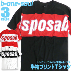 b-one-soul Tシャツ ビッグロゴプリント 半袖Tシャツ B ONE SOUL トップス 切り替え TSS-281