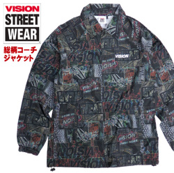 VISION コーチジャケット フォト総柄 ジャケット ビッグシルエット メンズ ビジョン 総柄ジャケット VISION-041