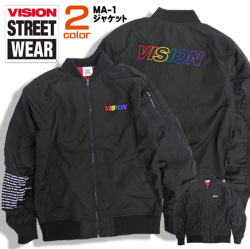 VISION ジャケット ロゴ刺繍 MA-1 ヴィジョン 3D刺繍 アウター ビジョンストリートウェア VISION-132
