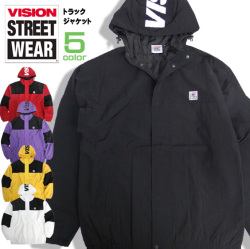 VISION トラックジャケット アノラックパーカー メンズ ナイロンブルゾン シワ加工 ヴィジョン VISION-139