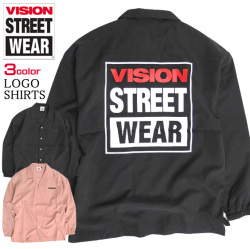 VISION 長袖シャツ ヴィジョンストリートウェア オープンカラーシャツ メンズ 開襟シャツ VISION-140