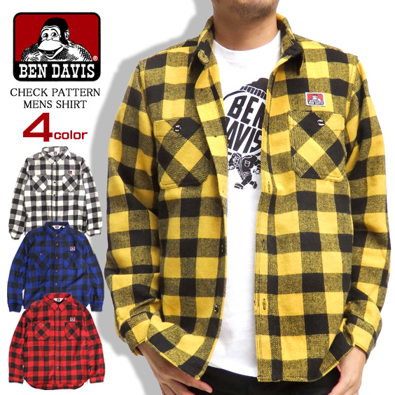 BEN DAVIS 長袖シャツ ベンデイビス チェックシャツ メンズ