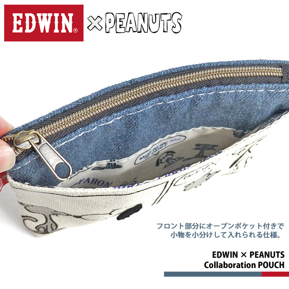 EDWIN ポーチ スヌーピー ティッシュポーチ デニム エドウィン