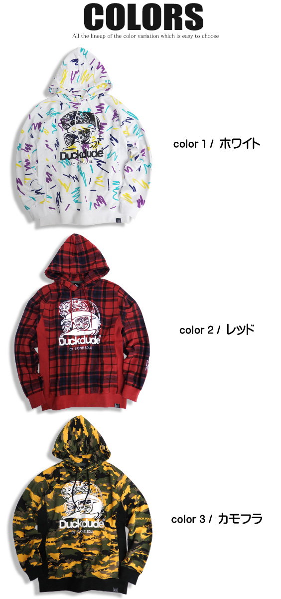 DUCK DUDE パーカー 総柄プリント スウェットパーカー メンズ ダック