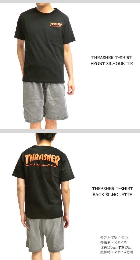 THRASHER Tシャツ 胸ポケット 半袖Tシャツ メンズ スラッシャー