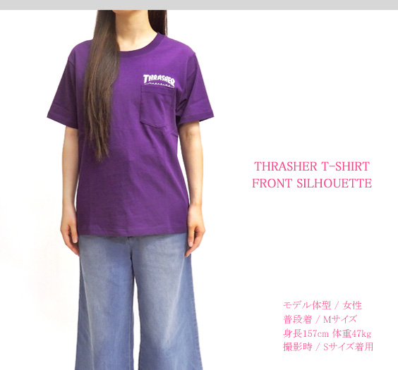 THRASHER Tシャツ 胸ポケット 半袖Tシャツ メンズ スラッシャー ロゴ