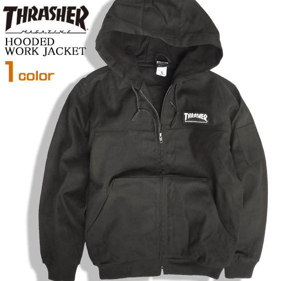 THRASHER ジャケット フード付き ワークジャケット ツイル生地