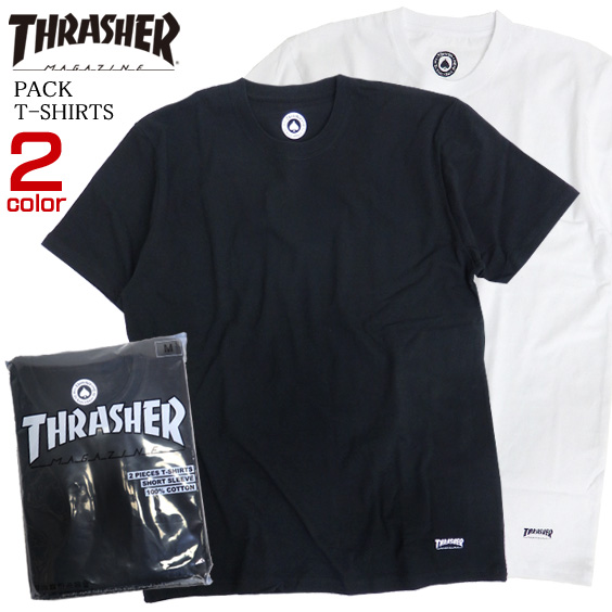 スラッシャー　THRASHER Tシャツ　2枚セット THRASHER 半袖Tシャツ パック入り Tシャツ 2枚セット 半袖
