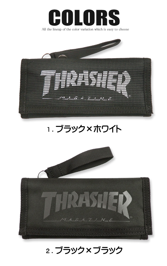 THRASHER 財布 スラッシャー 長財布 ブランドロゴのプリントが