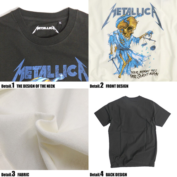 メタリカ　Tシャツ METALLICA Tシャツ メタリカ Tシャツ メンズ Tシャツ ガイコツイラスト
