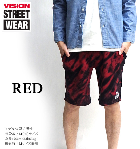 VISION ハーフパンツ メンズ タイダイ柄 ショーツ VISION STREET WEAR