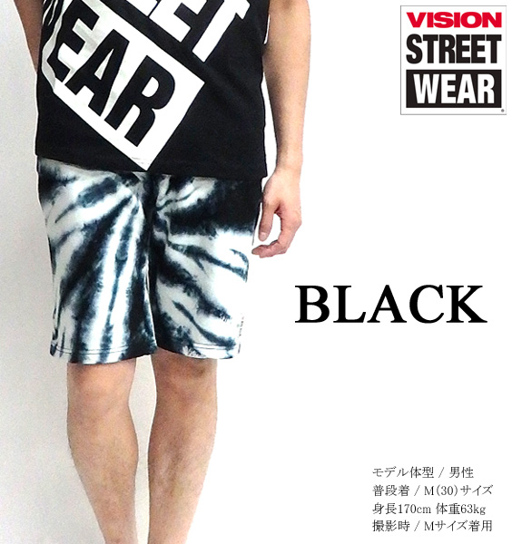 VISION ハーフパンツ メンズ タイダイ柄 ショーツ VISION STREET WEAR
