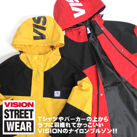 VISION トラックジャケット アノラックパーカー メンズ ナイロン