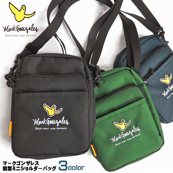 Mark Gonzales ショルダーバッグ ワッペン刺繍 ミニショルダーバッグ 縦型 マークゴンザレス MARK-MGR400