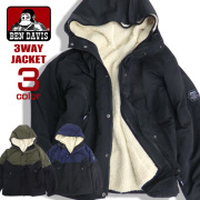 BEN DAVIS マウンテンパーカー インナー付き ジャケット ベンデイビス メンズ アウター ボアフリース BEN-1260