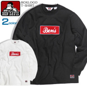 BEN DAVIS Tシャツ ボックスロゴ 長袖Tシャツ メンズ ロンT ベンデイビス フロッキープリント BEN-1287