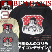 BEN DAVIS ベンデイビス ウール素材で暖かいニットセーター。USAゴリラアイコン。3色展開で登場。BEN-597