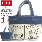 EDWIN ミニトート スヌーピー コラボバッグ PEANUTS トートバッグ ファーロン カバン デニム EDWIN-004