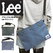 Lee バッグ リー サコッシュバッグ ブランドタグ デニム柄 ヒッコリー柄 オープンポケット付き 商品番号 LEE-015