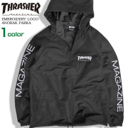 THRASHER アノラックパーカー ハーフジップ マウンテンパーカー メンズ スラッシャー ロゴ刺繍 THRASHER-065