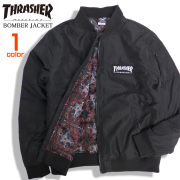 THRASHER ジャケット ロゴ刺繍 ボンバージャケット メンズ MA-1 スラッシャー アウター THRASHER-081