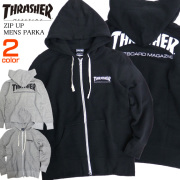 THRASHER パーカー ロゴプリント ジップパーカー スラッシャー スウェット トップス マグロゴ THRASHER-095