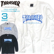 THRASHER Tシャツ ロンT スラッシャー 長袖Tシャツ クルーネック アイスロゴ プリントT THRASHER-098