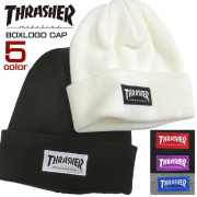THRASHER ニット帽 ボックスロゴ刺繍 ニットキャップ スラッシャー ビーニー キャップ 帽子 THRASHER-1038